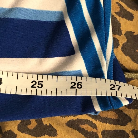 Calvin Klein size 10 blue maxi dress elongating diagonal stripe,slimming - Picture 15 of 16